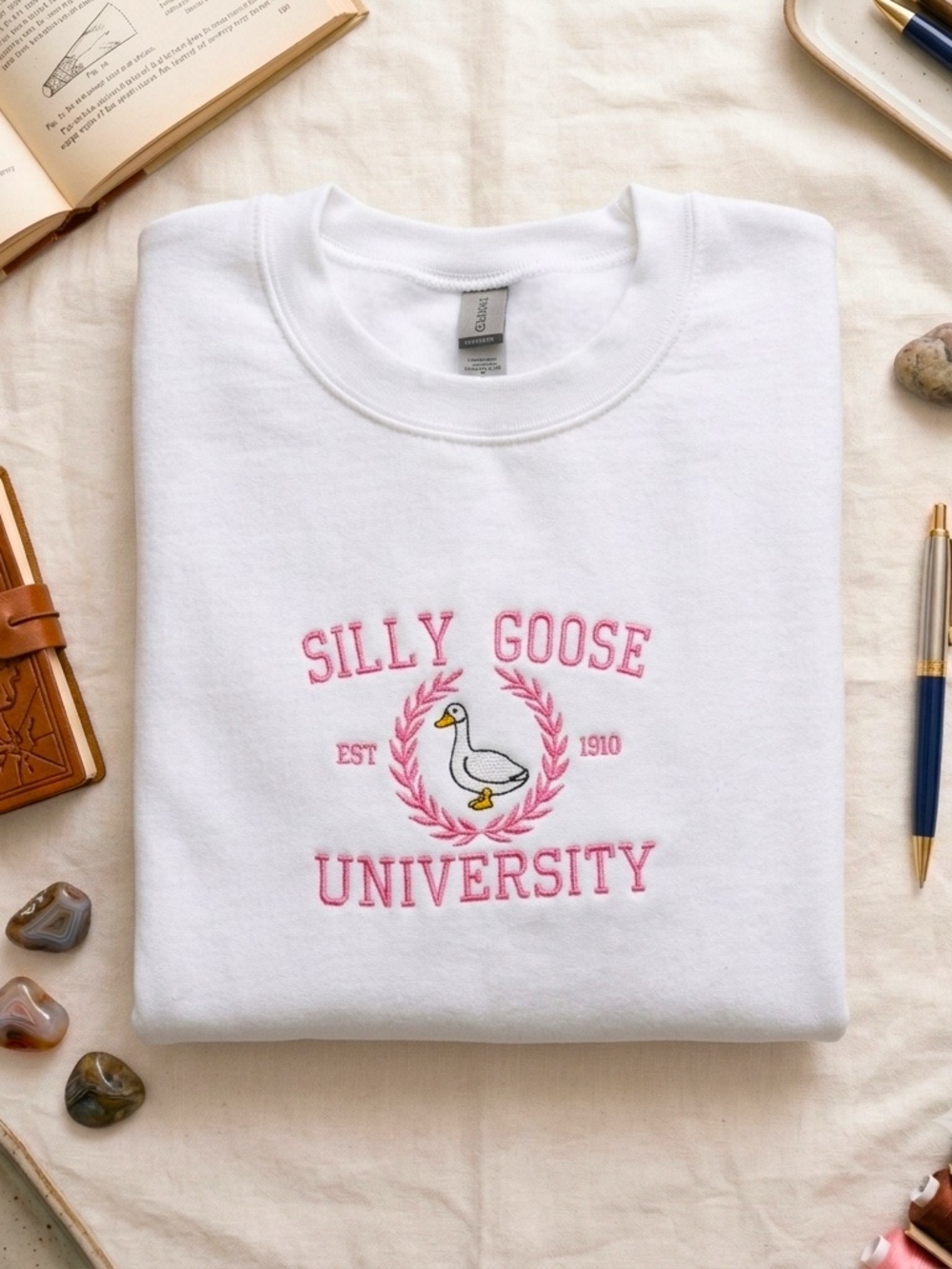 Silly Goose University Sweater - Embroidered